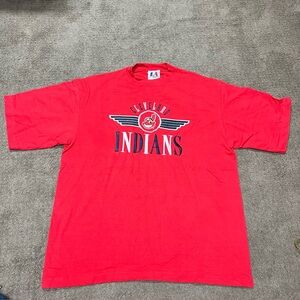 Cleveland Indians Vintage Short Sleeve Red shirt size XL Logo Athletic